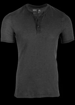 TAD Primer Cotton Henley Short Sleeve Black