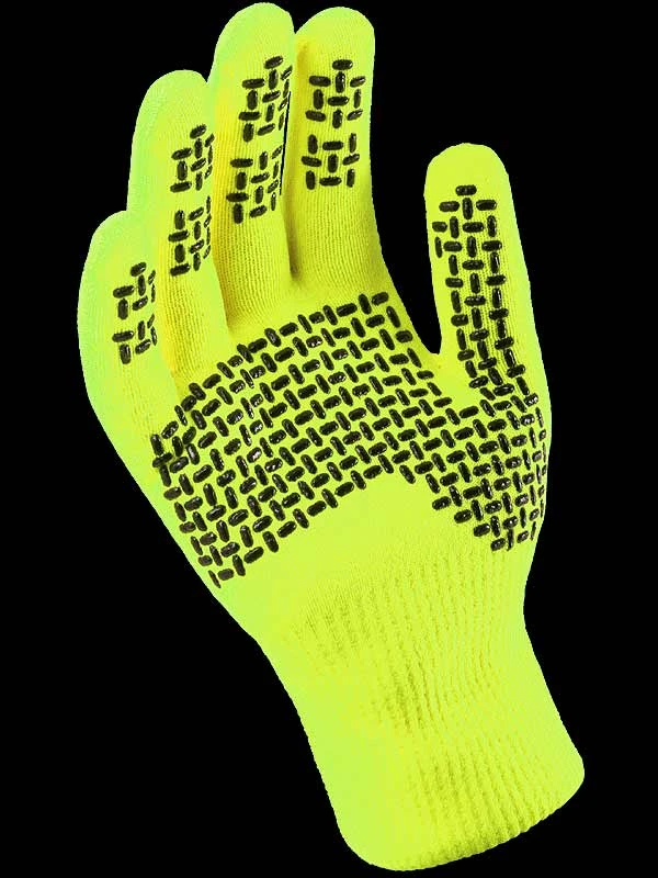 Sealskinz Waterproof All Weather Ultra Grip Knitted Glove Neon Yellow - Image 4